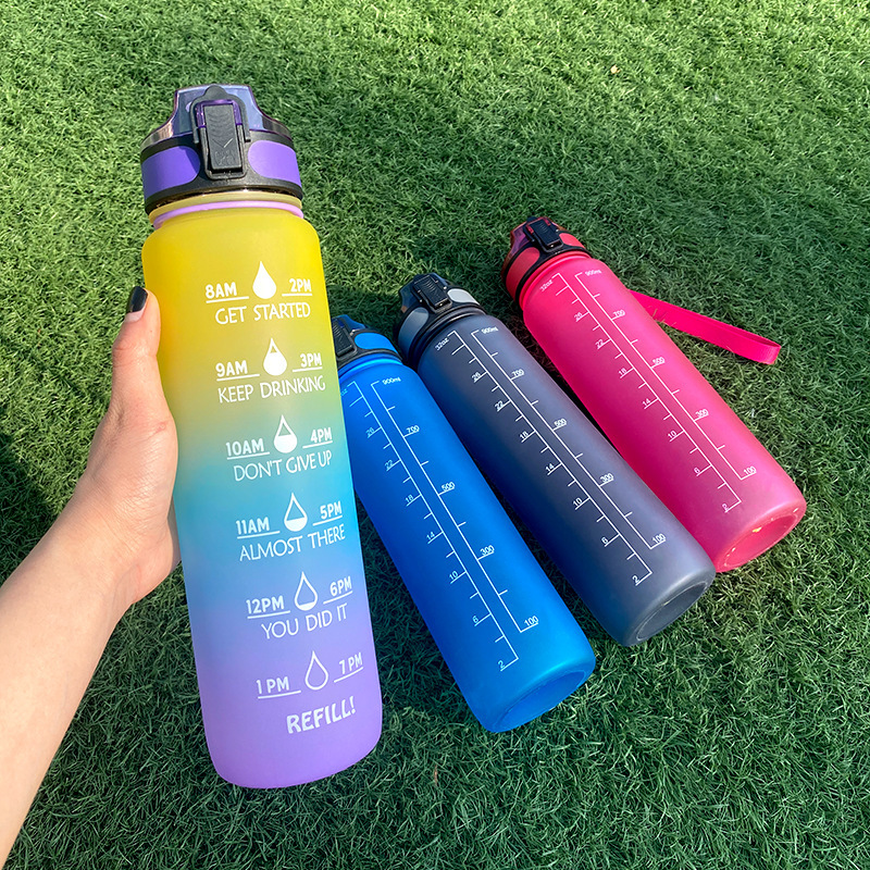 1L Tritan Water Bottle With Time Marker Bounce Cover Motivational Water Bottle Cycling Leakproof Cup For Sports Fitness Bottles - Image 7